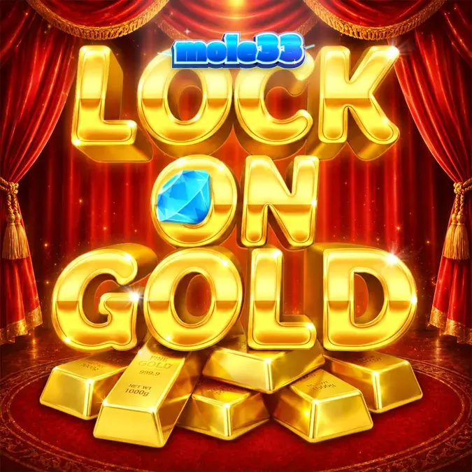 Tampilan visual slot Lock On Gold dengan tema kemewahan emas